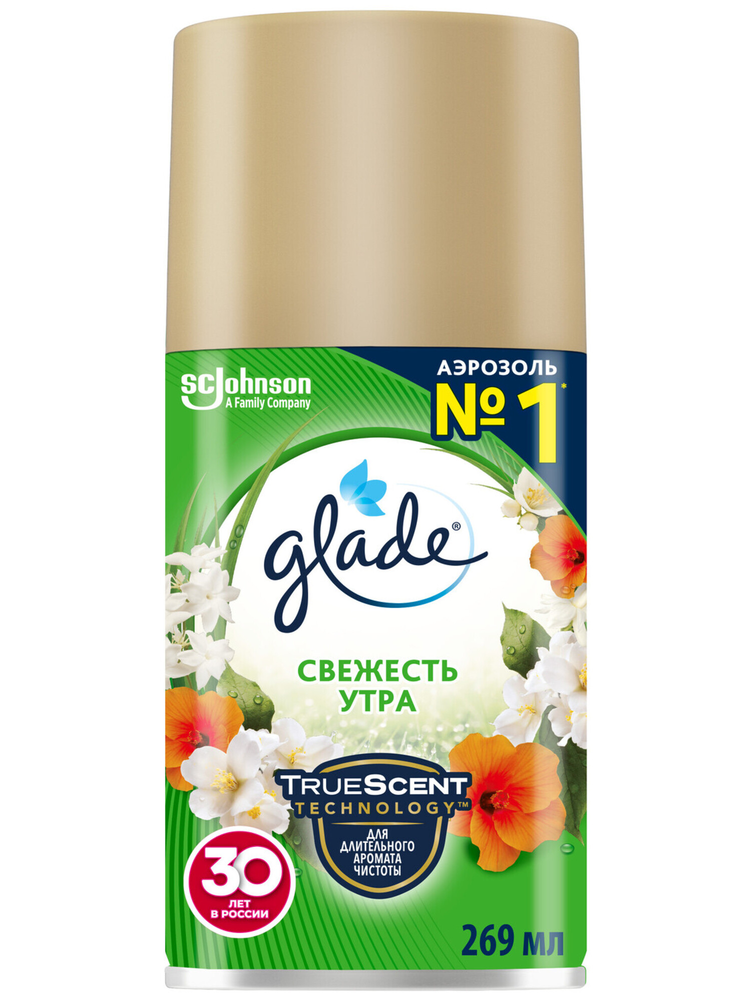 Освежитель воздуха Glade Automatic Свежесть утра, сменный аэрозольный баллон, 269мл