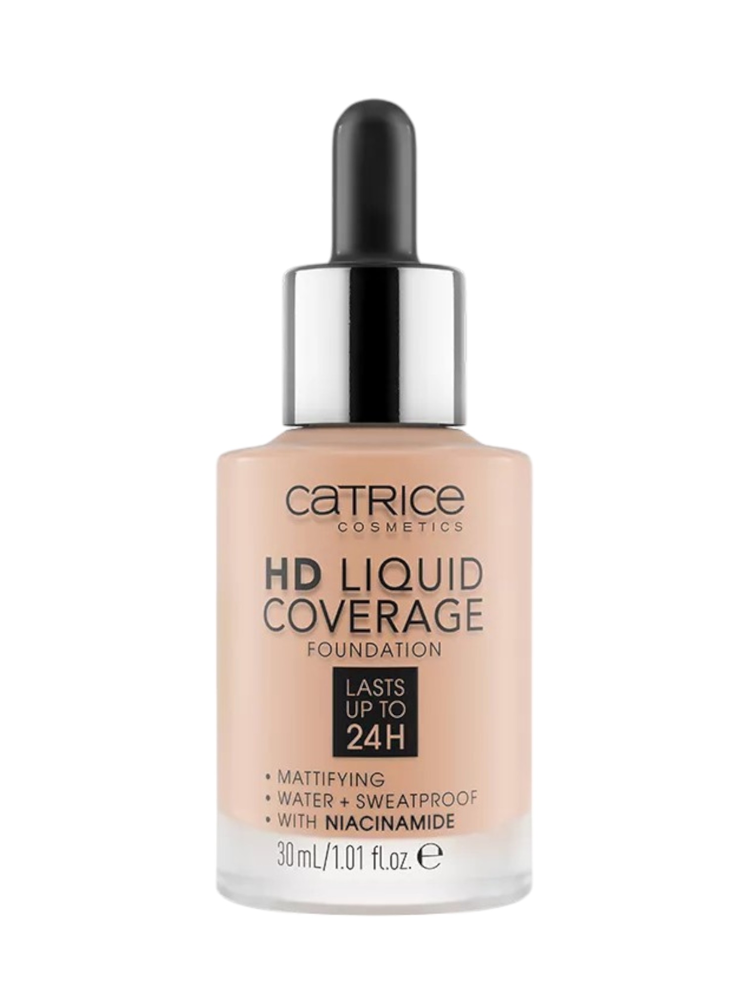 Основа тональная для лица Catrice HD Liquid, тон: 020 Rose Beige (розово-бежевый), 30мл