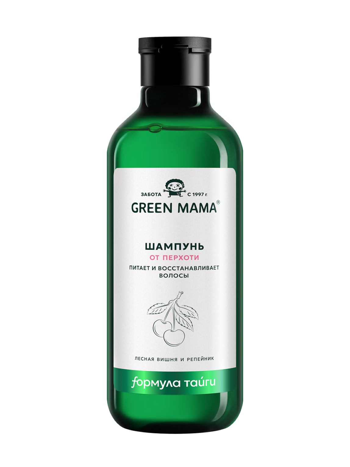 Шампунь для волос Green Mama Вишня, против перхоти, 400мл