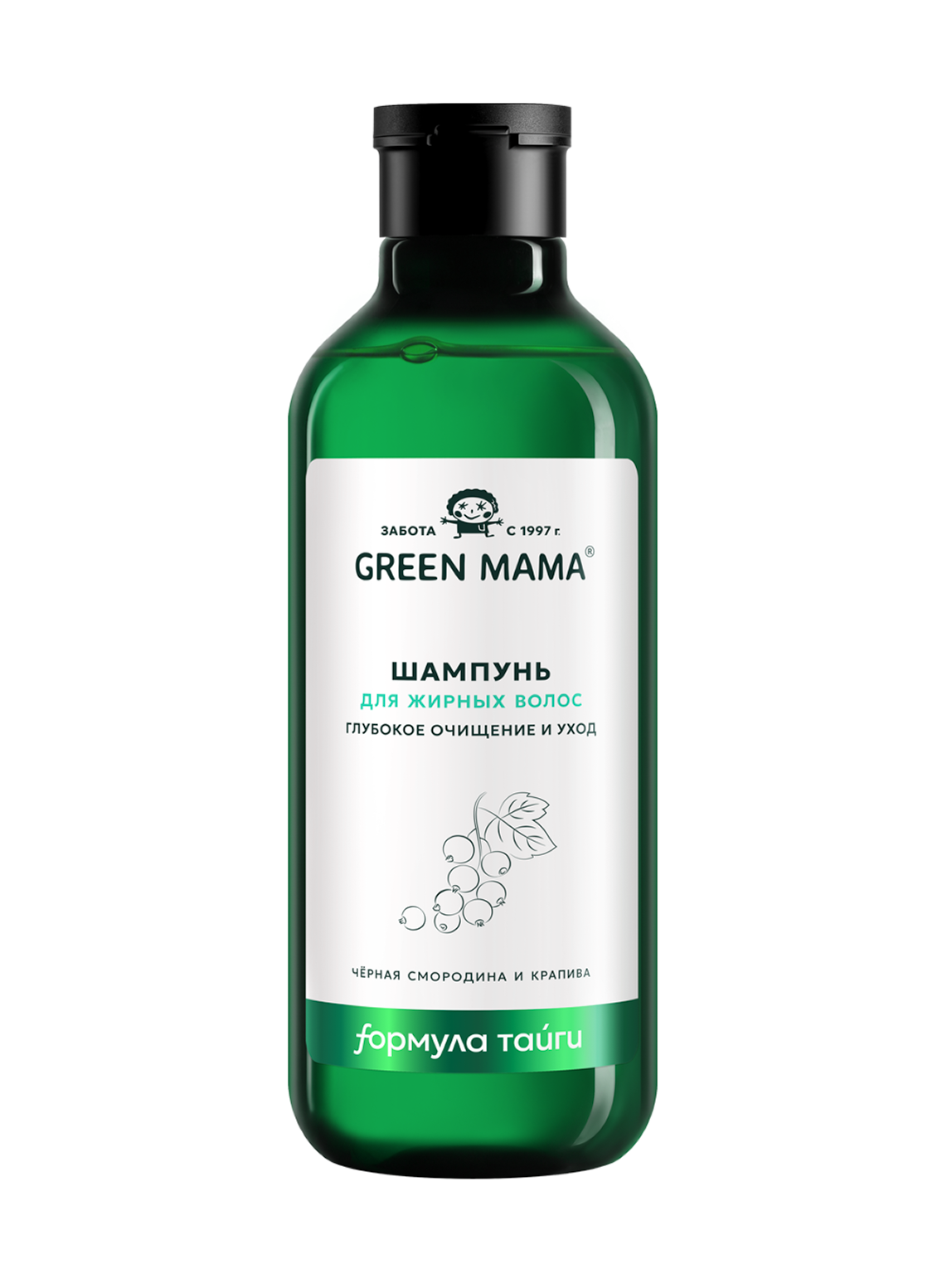 Шампунь для волос Green Mama Черная смородина, для жирных волос, 400мл