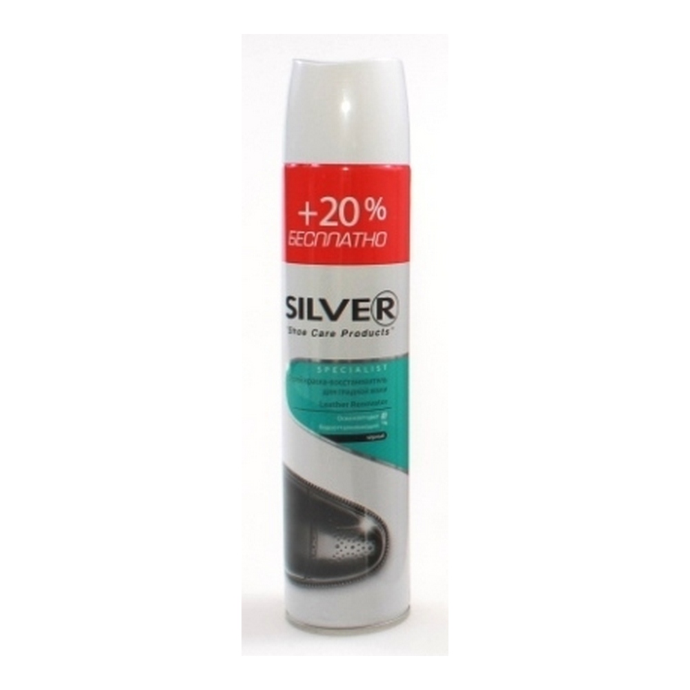 Краска-восстановитель для гладкой кожи Silver Premium, аэрозоль 250 мл, черная