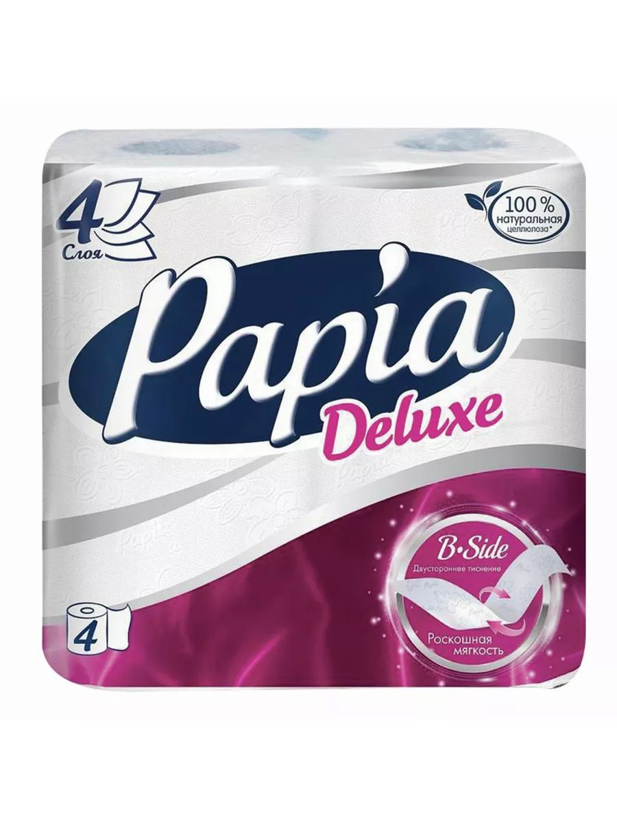 Туалетная бумага Papia Делюкс 4сл. 4шт