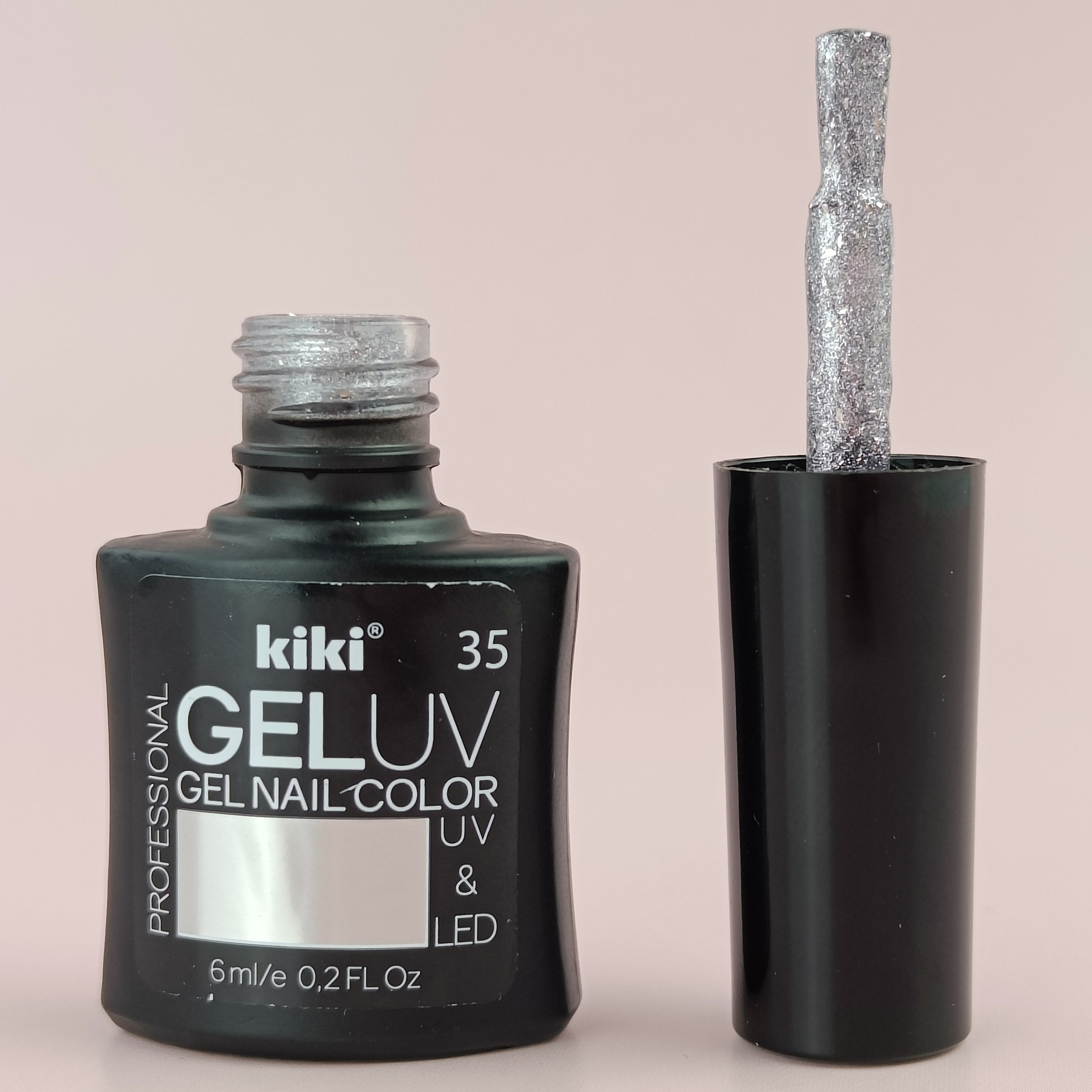 Гель-лак для ногтей Kiki Gel Nail Color Uv&Led, тон: 35 серебро, 6мл
