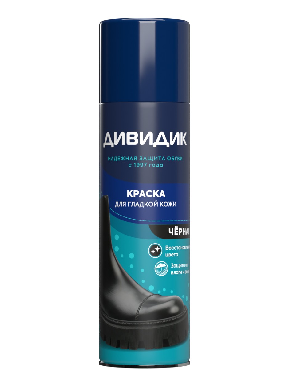 Краска д/гладкой кожи Дивидик 250мл черный аэрозоль