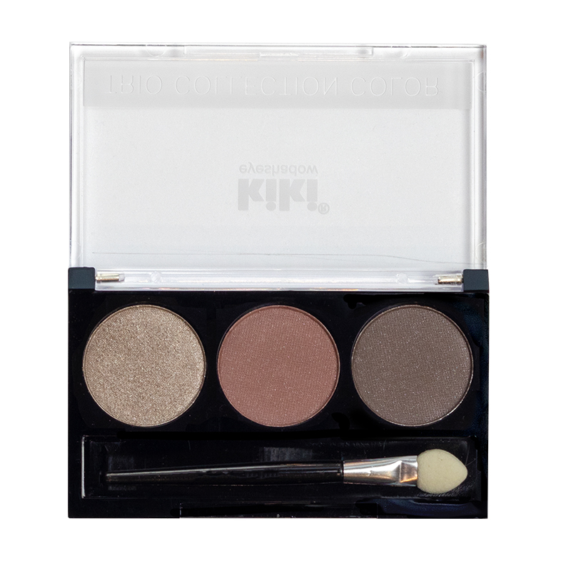 Тени для век Kiki Shadow Trio Collection Color, тон: 103 бежево-коричневый, ирис, оливковый, 2.4г