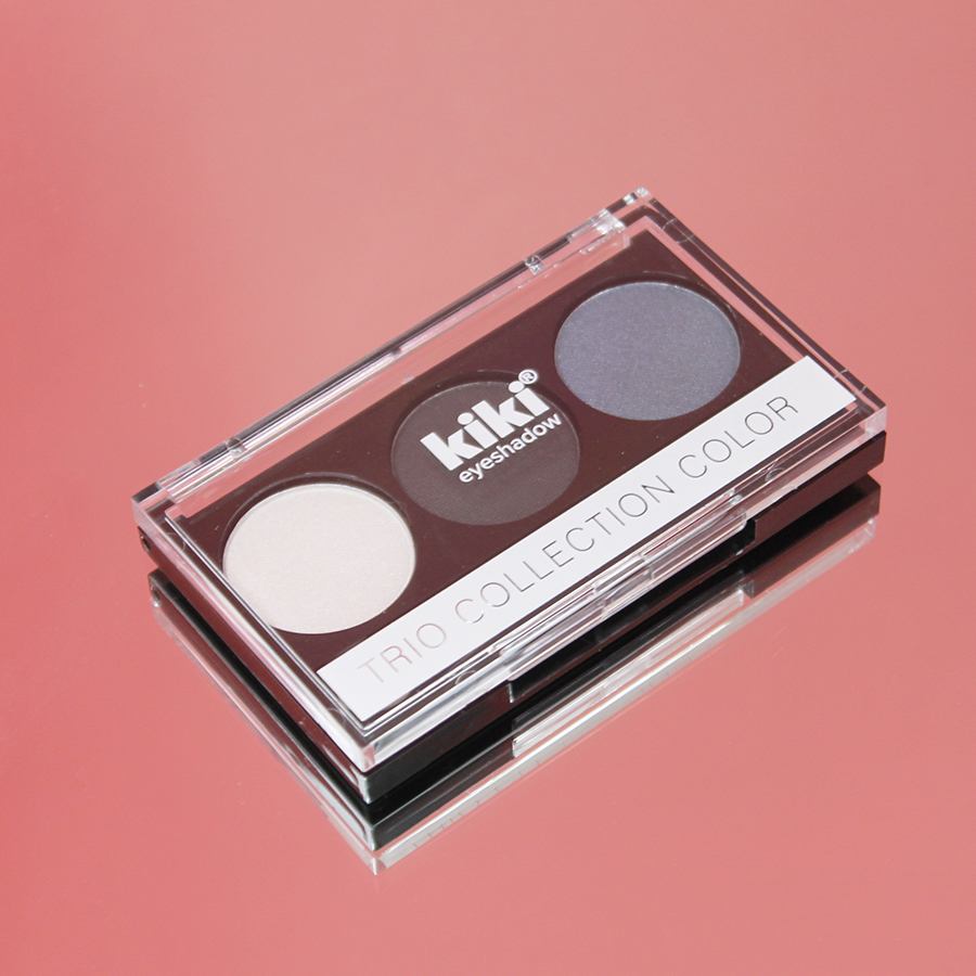 Тени для век Kiki Shadow Trio Collection Color тон 106, палетка теней для век, белый, черный, синий, 2.4г