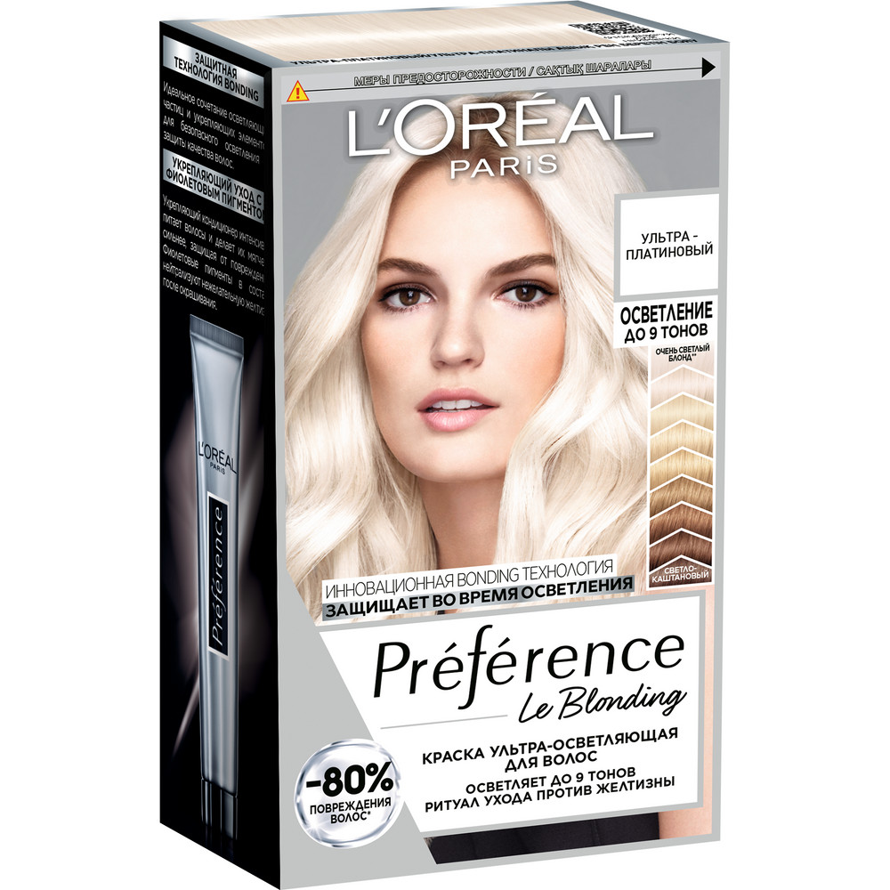 Осветлитель для волос L'Oreal Paris Preference, тон: ультра-платиновый, 180мл