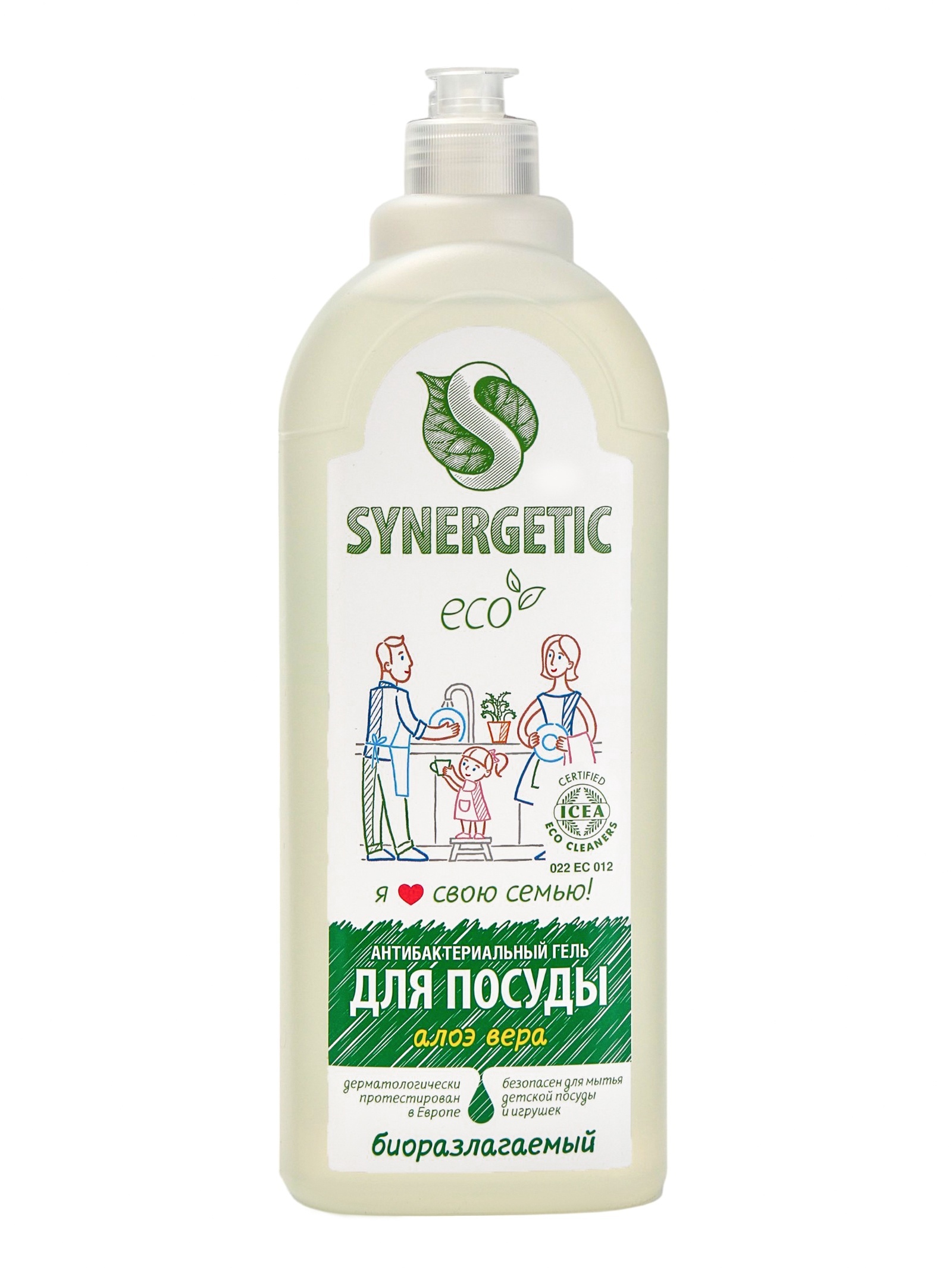 Гель для посуды антибактериальный Synergetic Алоэ вера, 1л