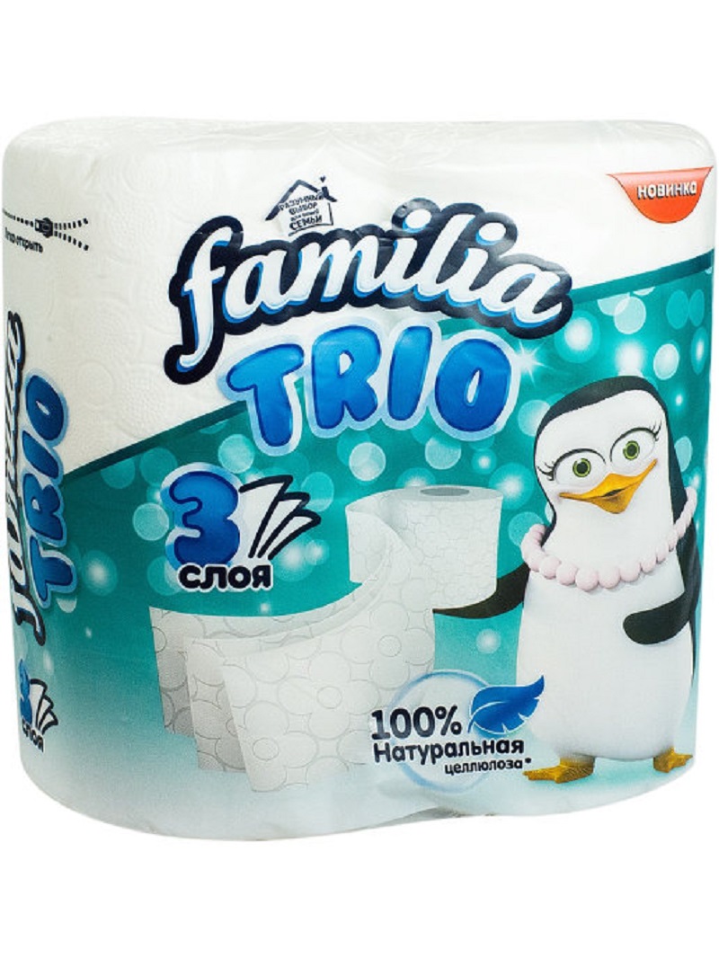 Туалетная бумага Familia Трио 3сл. 4шт белая